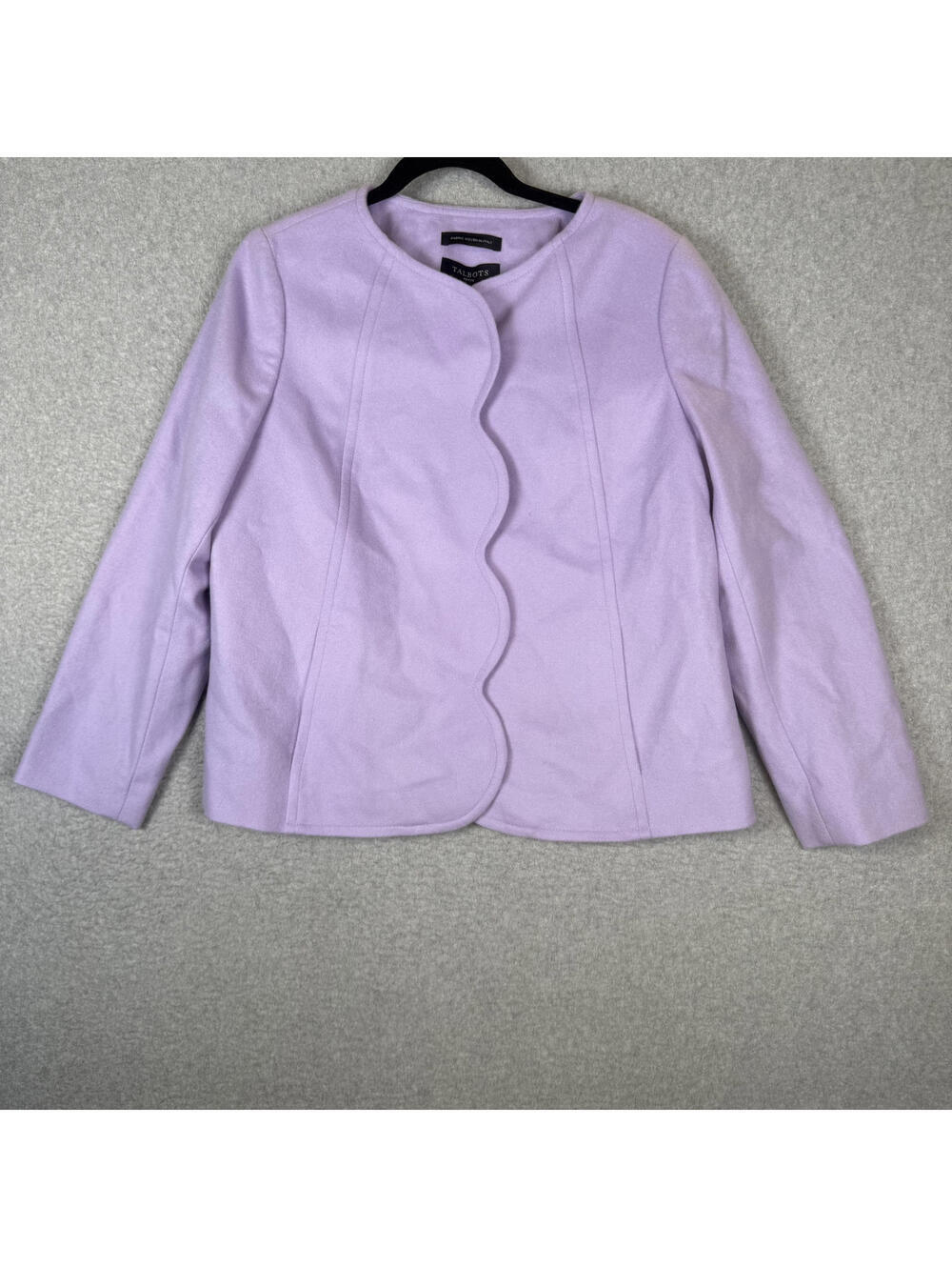 Brand New Talbots Women's Size 12 Woven Italy Purple Wool Blend Jacket Coat